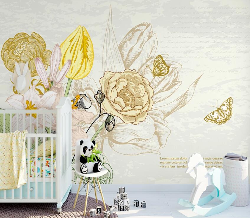 3D Leaves Flowers 644 Wall Murals Wallpaper AJ Wallpaper 2 