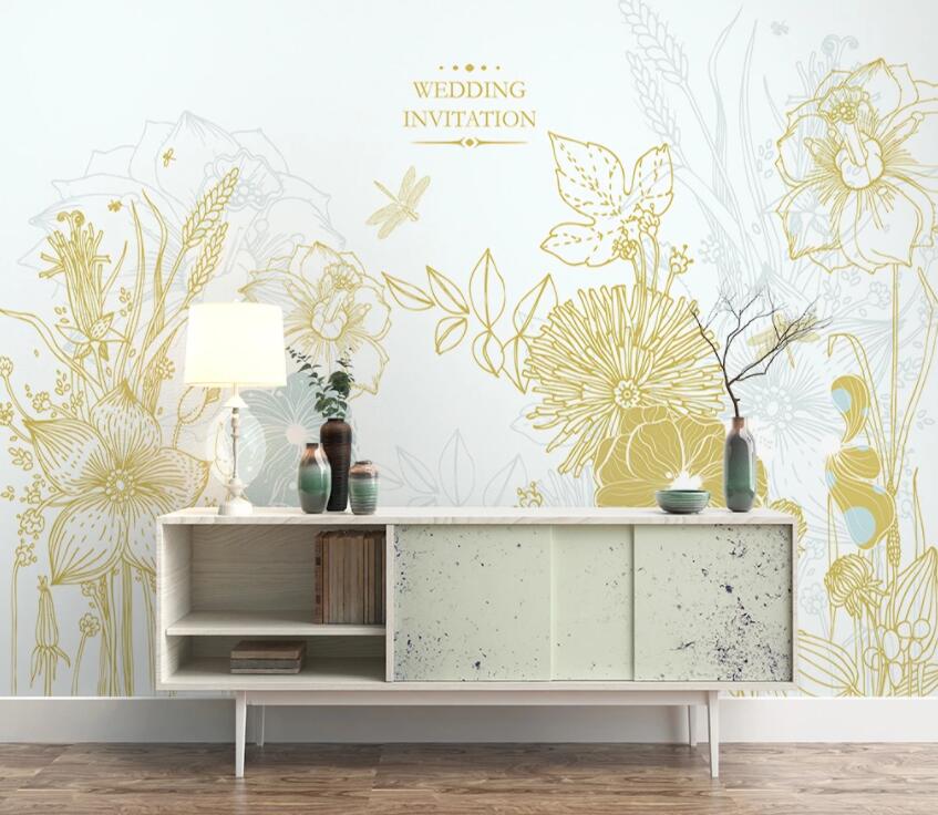 3D Flower Butterfly 632 Wall Murals Wallpaper AJ Wallpaper 2 