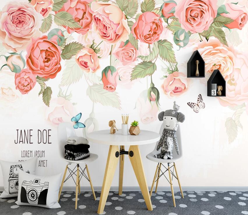 3D Pink Rose 629 Wall Murals Wallpaper AJ Wallpaper 2 