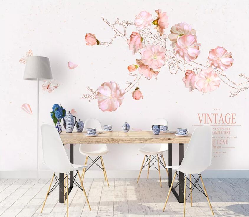 3D Pink Flowers 625 Wall Murals Wallpaper AJ Wallpaper 2 