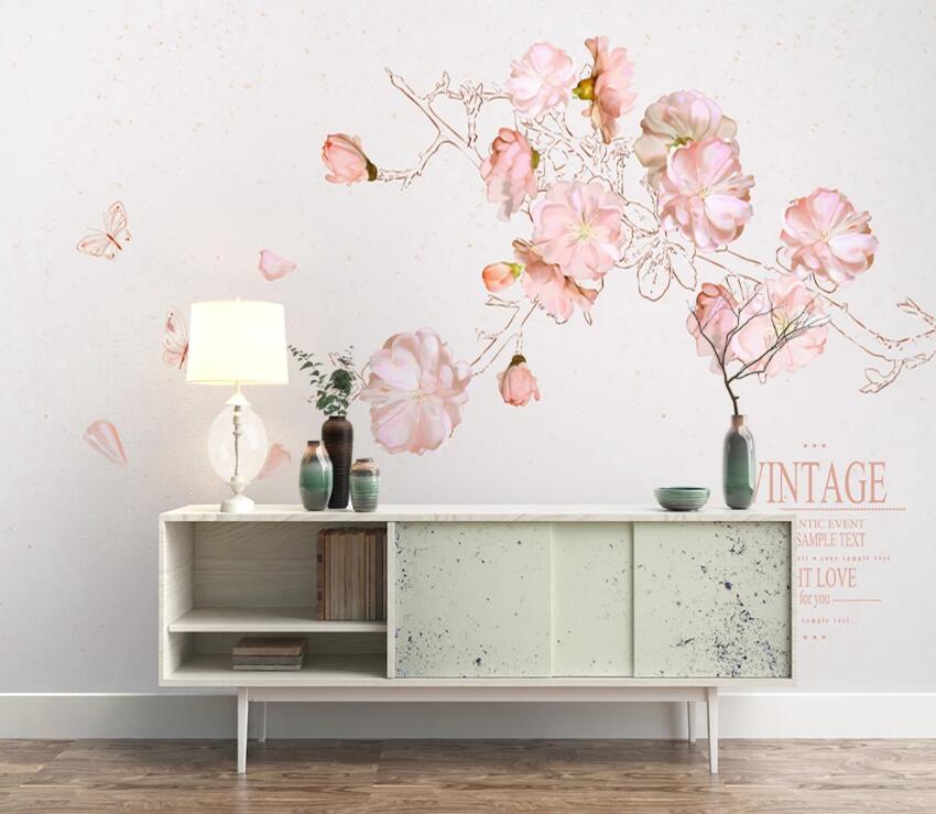 3D Pink Flowers 625 Wall Murals Wallpaper AJ Wallpaper 2 