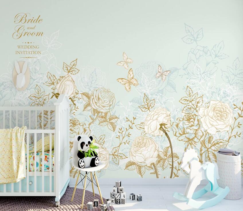 3D Flower Butterfly 624 Wall Murals Wallpaper AJ Wallpaper 2 