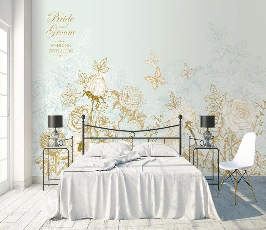 3D Flower Butterfly 624 Wall Murals Wallpaper AJ Wallpaper 2 