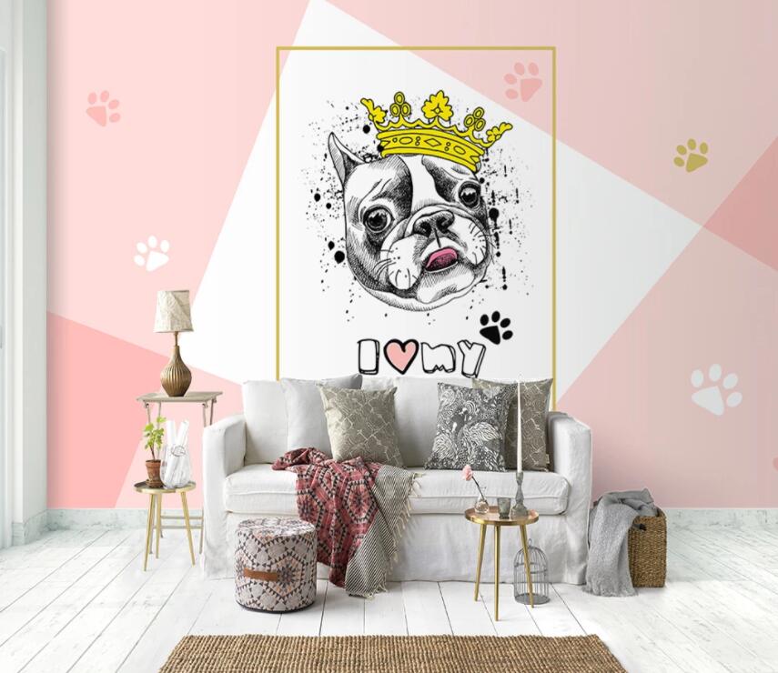 3D Puppy Crown 600 Wall Murals Wallpaper AJ Wallpaper 2 