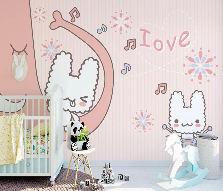 3D White Rabbit 582 Wall Murals Wallpaper AJ Wallpaper 2 