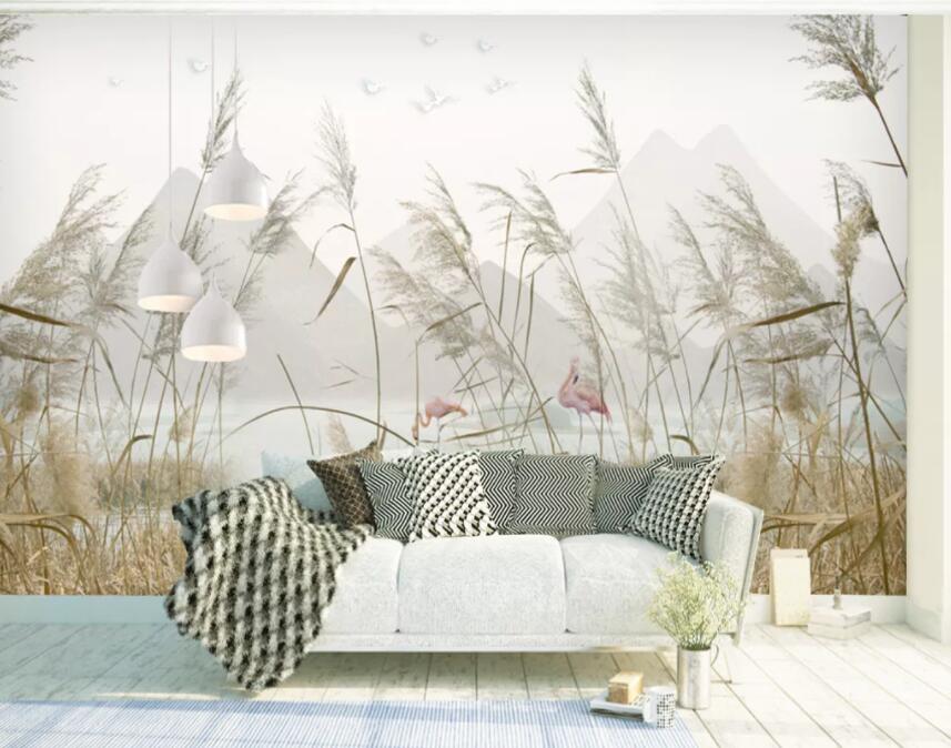 3D Reed Fluttering 221 Wall Murals Wallpaper AJ Wallpaper 2 