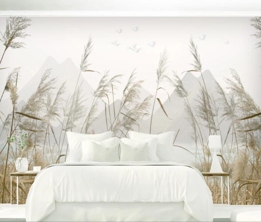 3D Reed Fluttering 221 Wall Murals Wallpaper AJ Wallpaper 2 