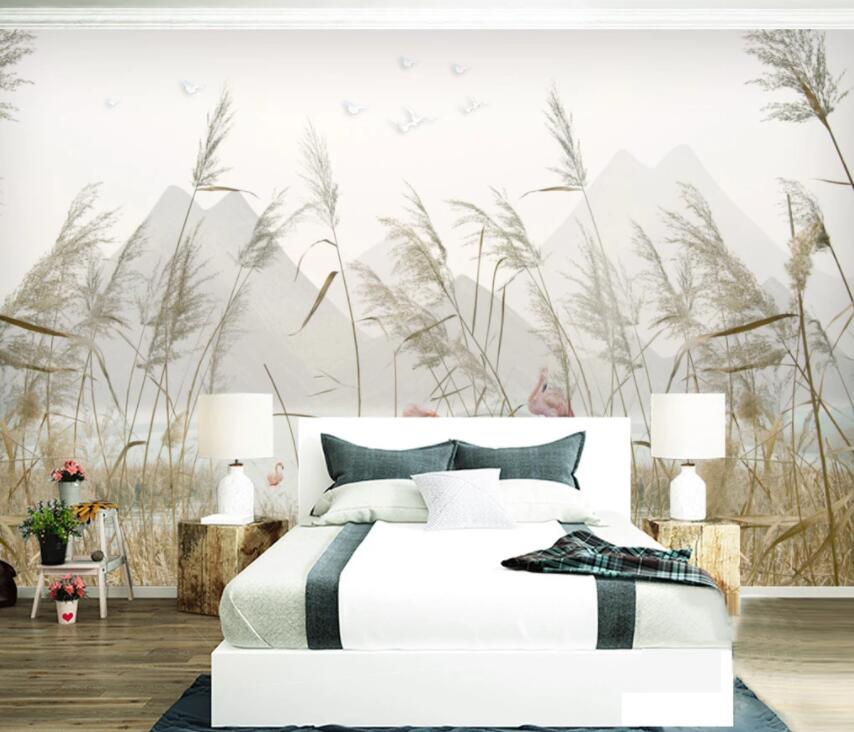 3D Reed Fluttering 221 Wall Murals Wallpaper AJ Wallpaper 2 