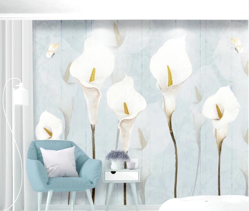 3D White Flowers 1473 Wall Murals Wallpaper AJ Wallpaper 2 