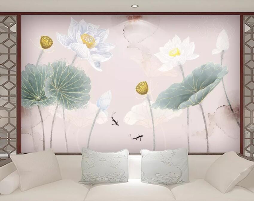 3D Lotus Flower 1461 Wall Murals Wallpaper AJ Wallpaper 2 