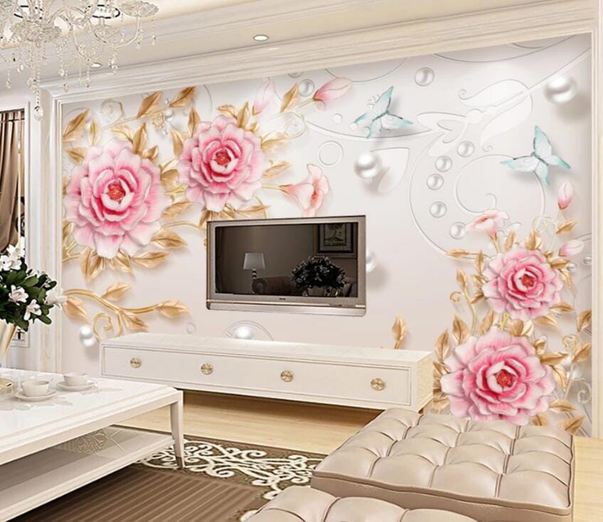 3D Pearl Flower 1453 Wall Murals Wallpaper AJ Wallpaper 2 