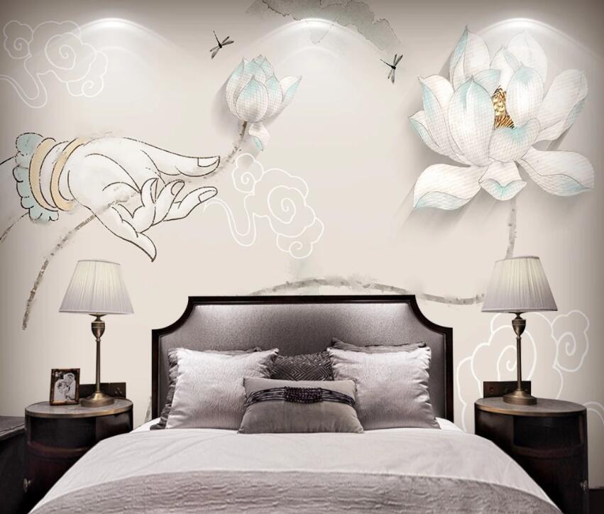 3D Lotus 1315 Wall Murals Wallpaper AJ Wallpaper 2 