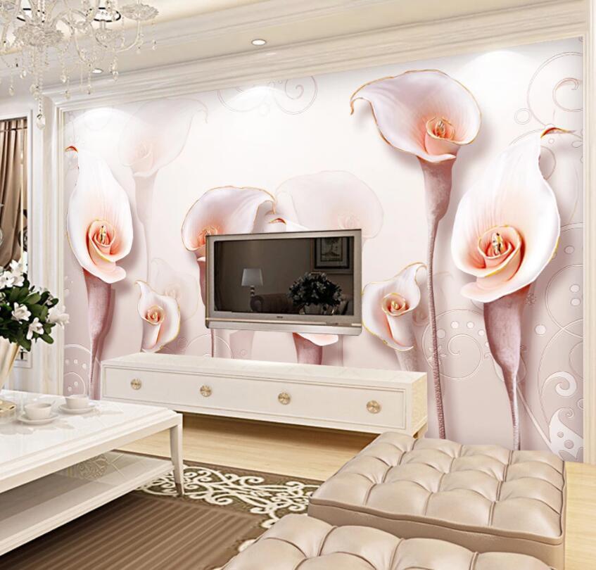 3D Pink Flowers 1204 Wall Murals Wallpaper AJ Wallpaper 2 