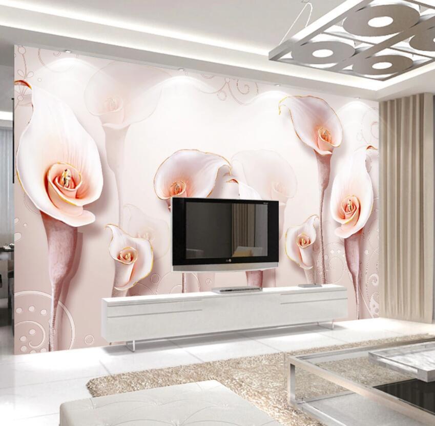 3D Pink Flowers 1204 Wall Murals Wallpaper AJ Wallpaper 2 