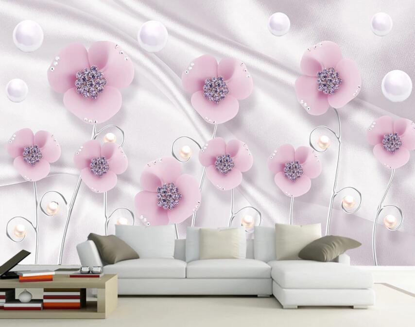 3D Pink Flowers 1172 Wall Murals Wallpaper AJ Wallpaper 2 