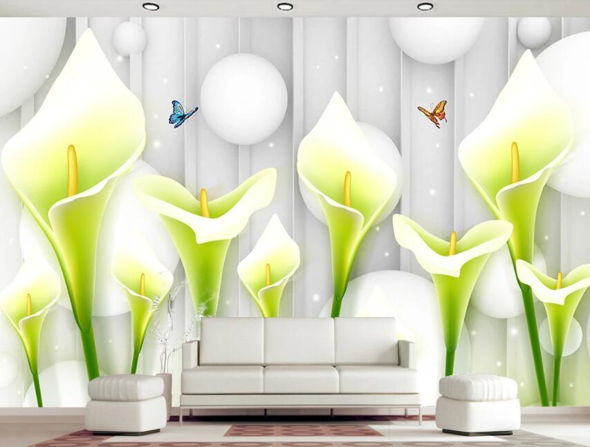 3D Lily Blossom 1111 Wall Murals Wallpaper AJ Wallpaper 2 