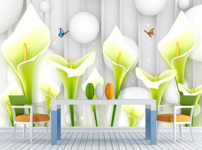 3D Lily Blossom 1111 Wall Murals Wallpaper AJ Wallpaper 2 