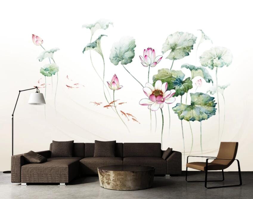 3D Lotus Flower 1734 Wall Murals Wallpaper AJ Wallpaper 2 