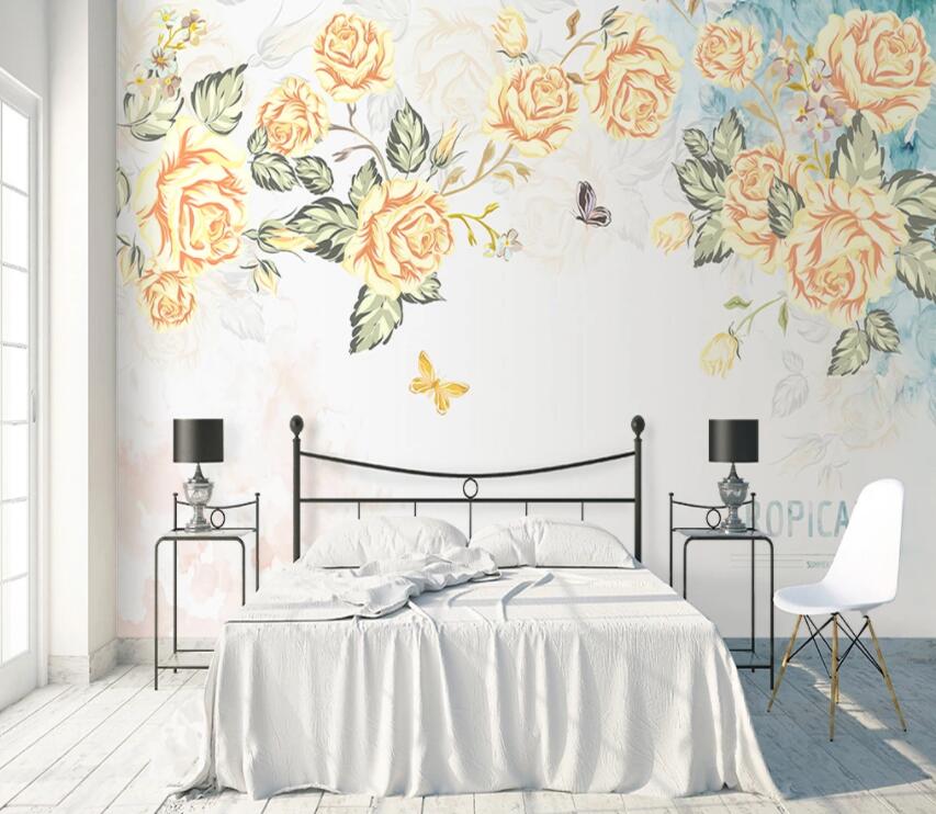 3D Flower Butterfly 538 Wall Murals Wallpaper AJ Wallpaper 2 