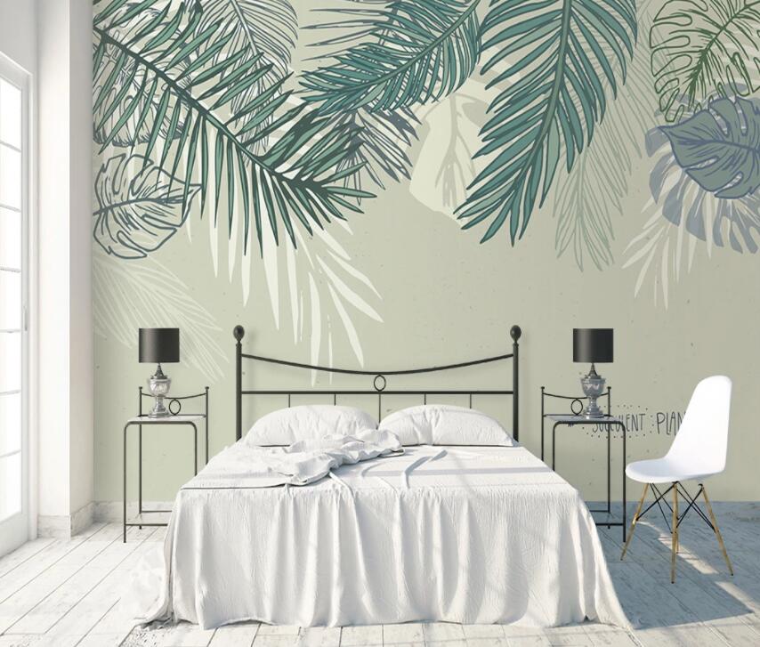 3D Green Leaves 528 Wall Murals Wallpaper AJ Wallpaper 2 