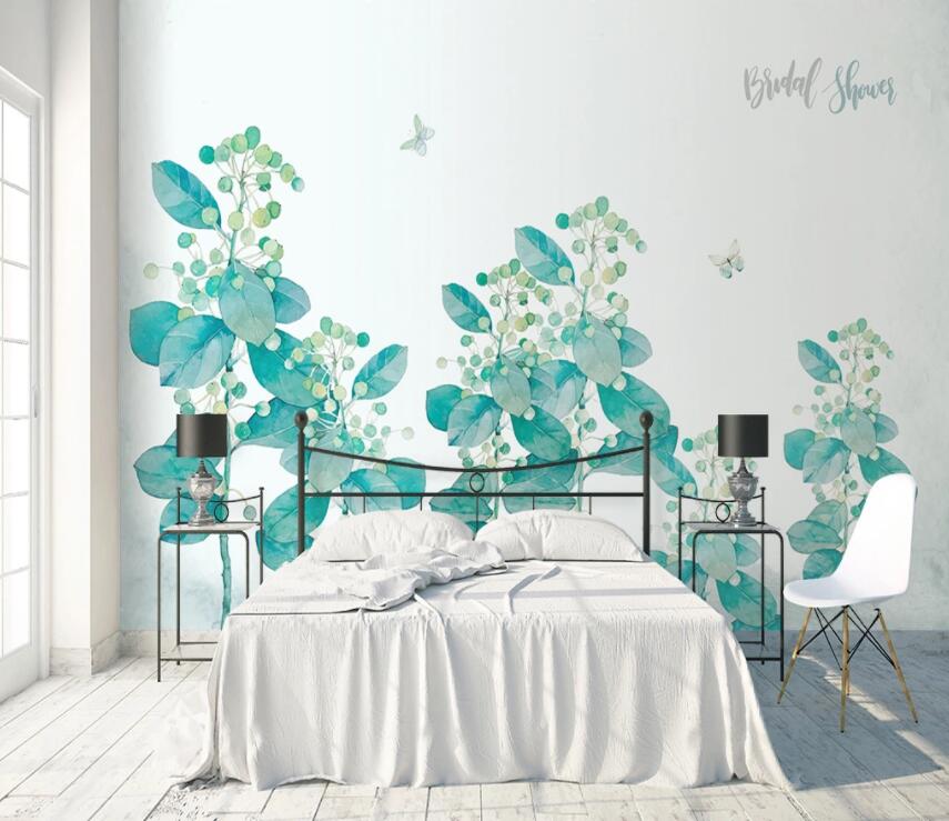 3D Green Leaves 529 Wall Murals Wallpaper AJ Wallpaper 2 