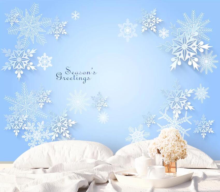 3D White Snowflake 517 Wall Murals Wallpaper AJ Wallpaper 2 