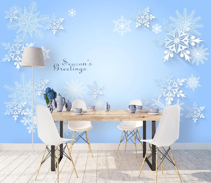 3D White Snowflake 517 Wall Murals Wallpaper AJ Wallpaper 2 