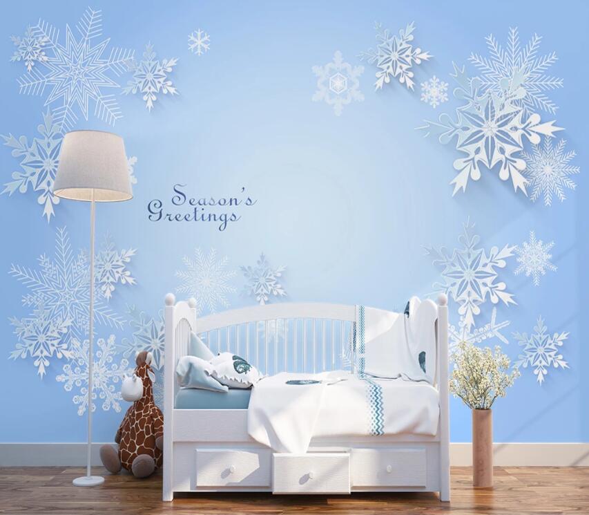 3D White Snowflake 517 Wall Murals Wallpaper AJ Wallpaper 2 