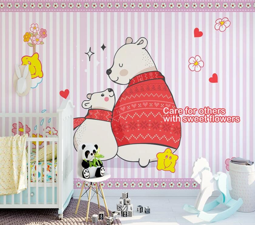 3D Red Bear 499 Wall Murals Wallpaper AJ Wallpaper 2 