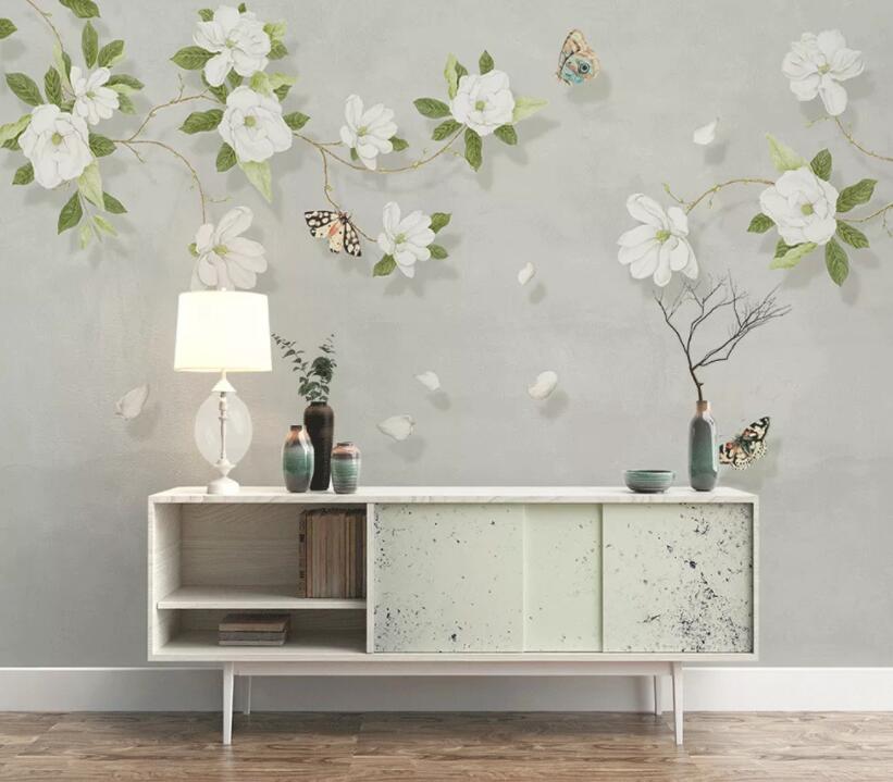 3D Flower Butterfly 344 Wall Murals Wallpaper AJ Wallpaper 2 