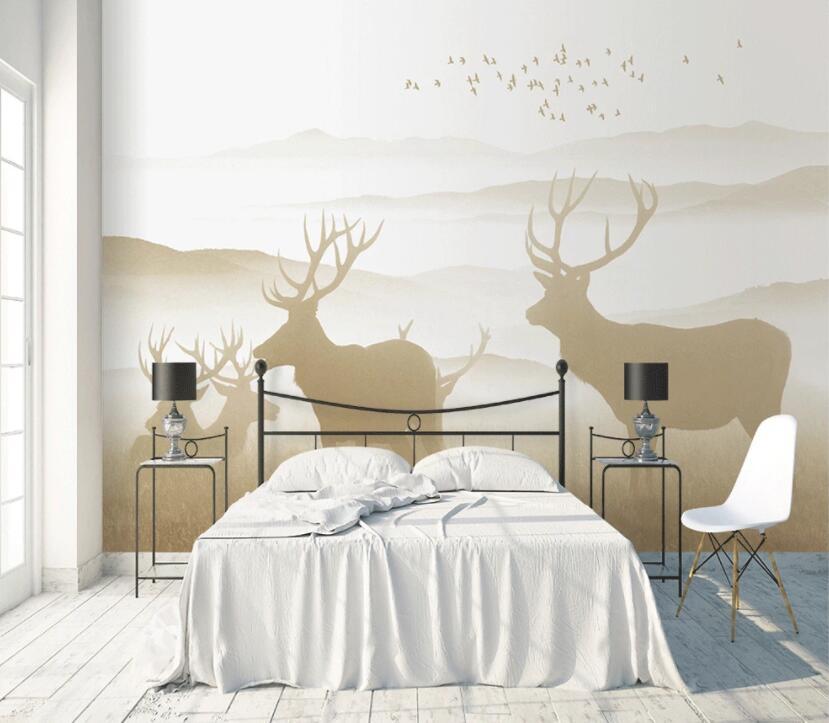 3D Deer Bird 314 Wall Murals Wallpaper AJ Wallpaper 2 