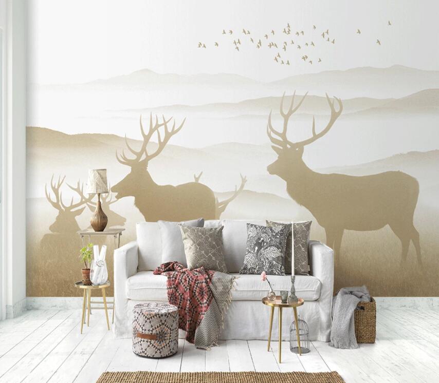 3D Deer Bird 314 Wall Murals Wallpaper AJ Wallpaper 2 