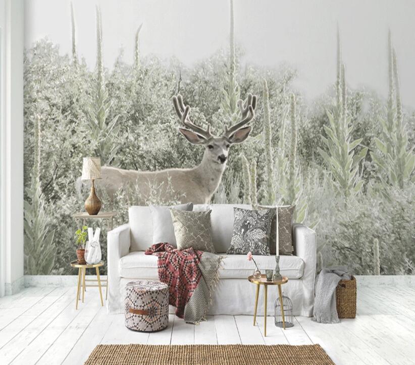 3D Deer Grass 196 Wall Murals Wallpaper AJ Wallpaper 2 