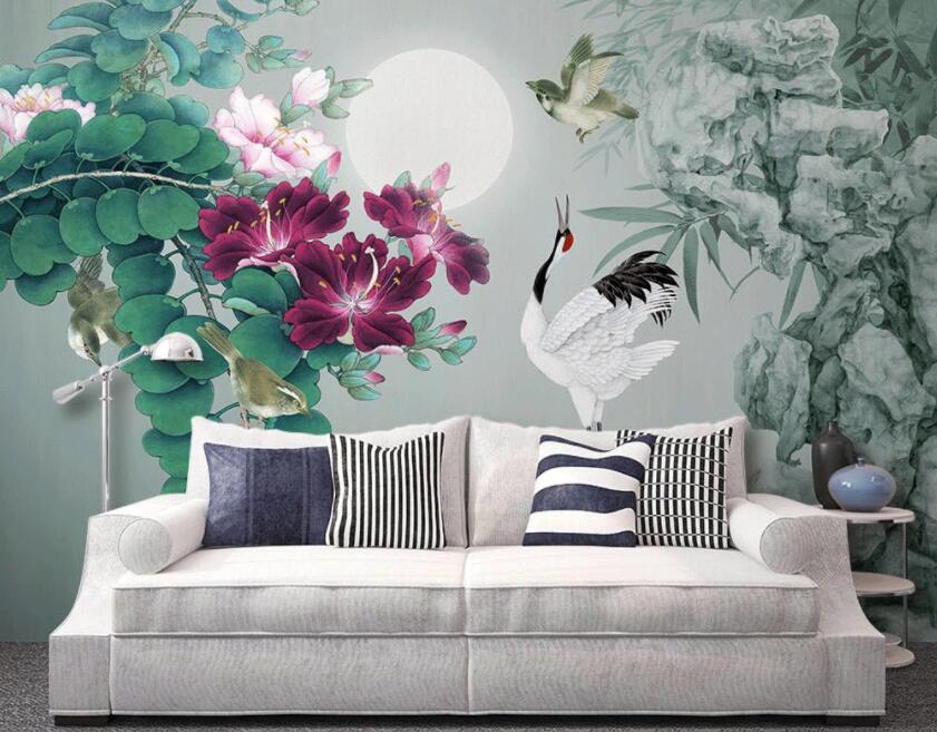 3D Flower Bird 170 Wall Murals Wallpaper AJ Wallpaper 2 