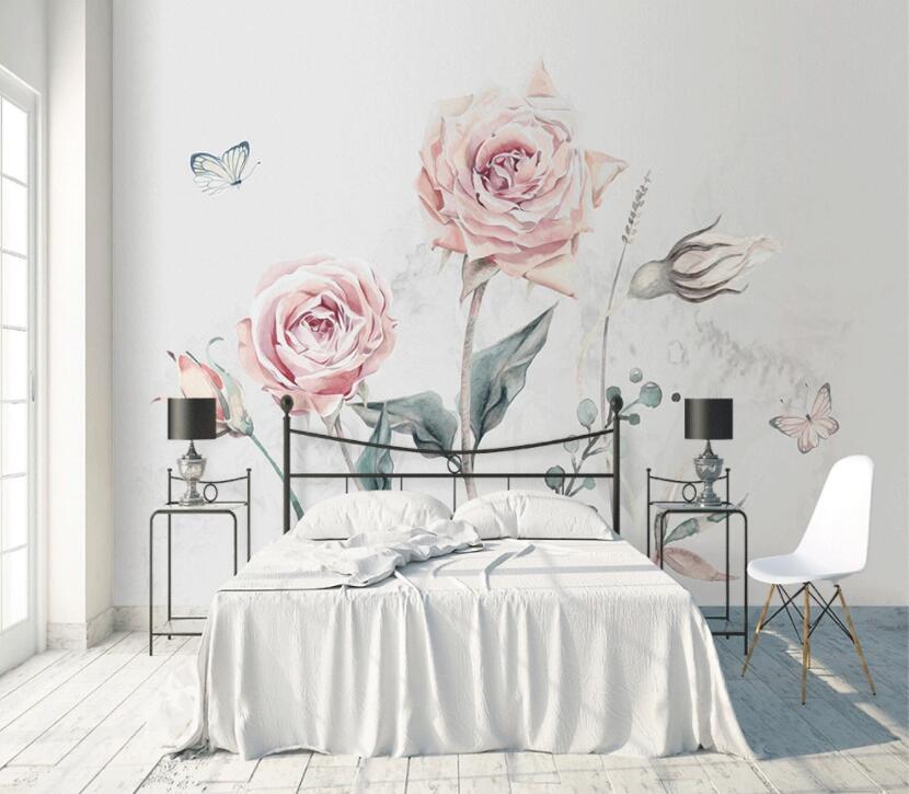 3D Flower Butterfly 160 Wall Murals Wallpaper AJ Wallpaper 2 