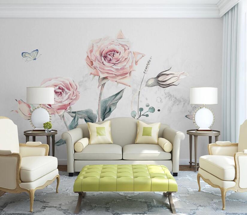 3D Flower Butterfly 160 Wall Murals Wallpaper AJ Wallpaper 2 