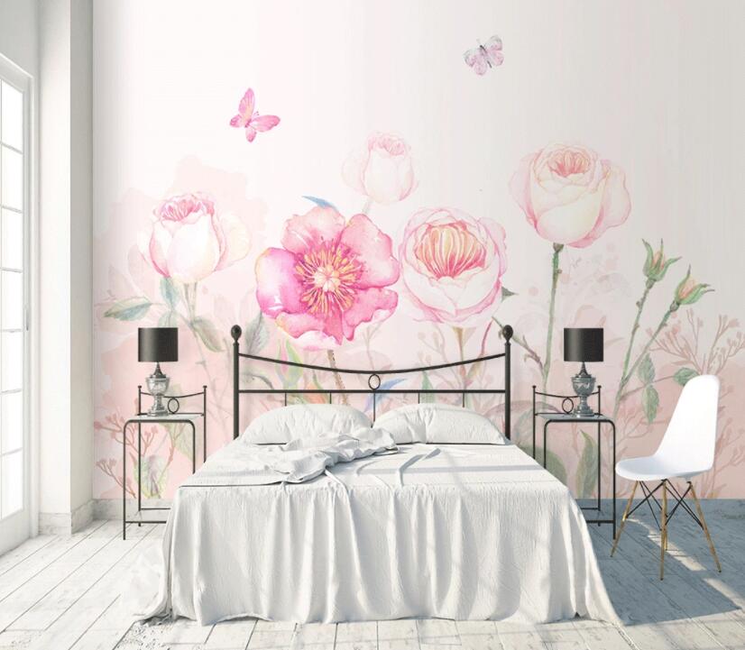 3D Flower Butterfly 157 Wall Murals Wallpaper AJ Wallpaper 2 