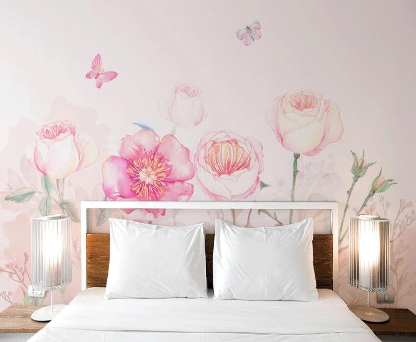 3D Flower Butterfly 157 Wall Murals Wallpaper AJ Wallpaper 2 