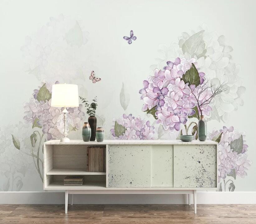 3D Purple Flowers 1554 Wall Murals Wallpaper AJ Wallpaper 2 