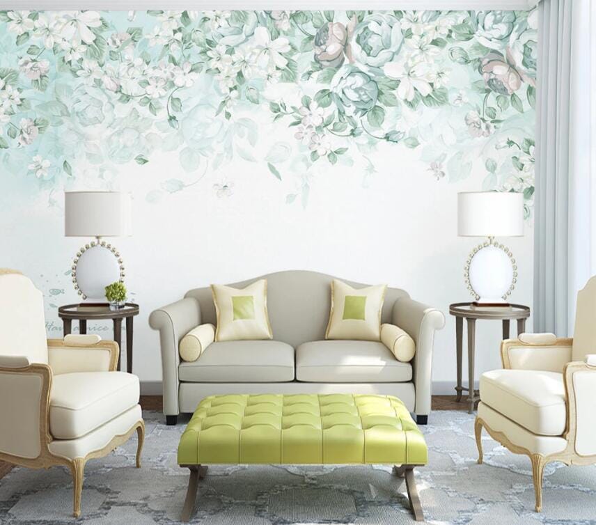 3D Flowers And Leaves 1507 Wall Murals Wallpaper AJ Wallpaper 2 