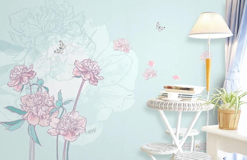 3D Flower Butterfly 1492 Wall Murals Wallpaper AJ Wallpaper 2 