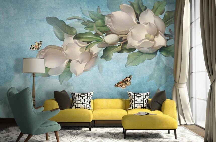 3D Flower Butterfly 1409 Wall Murals Wallpaper AJ Wallpaper 2 