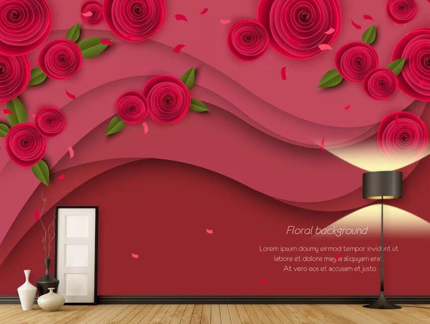 3D Red Rose 1403 Wall Murals Wallpaper AJ Wallpaper 2 