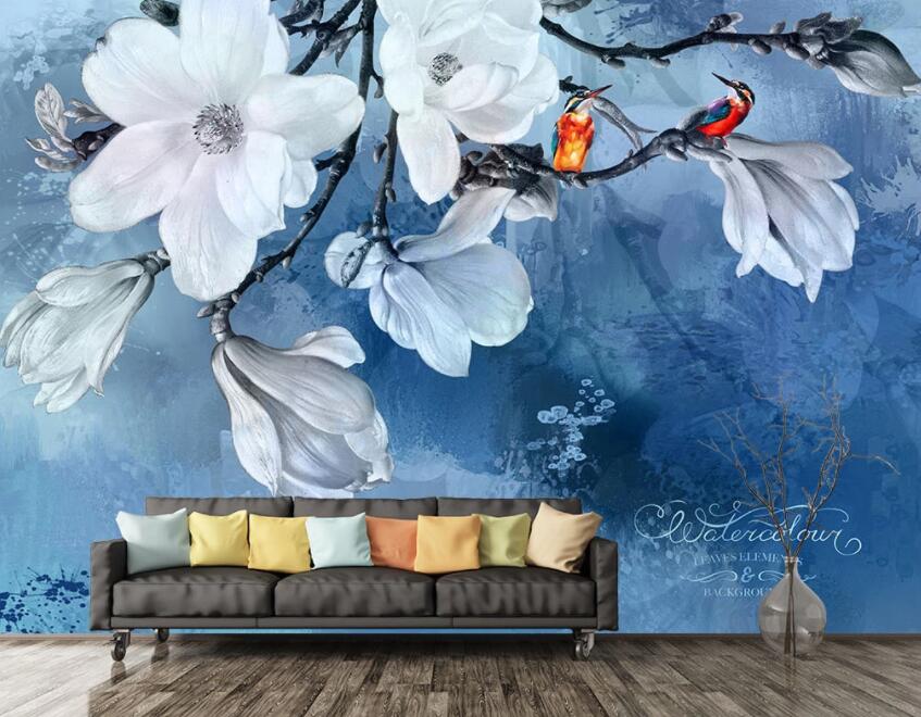 3D White Flowers 002 Wall Murals Wallpaper AJ Wallpaper 2 