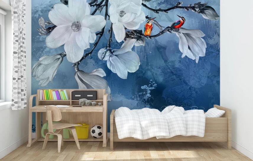 3D White Flowers 002 Wall Murals Wallpaper AJ Wallpaper 2 