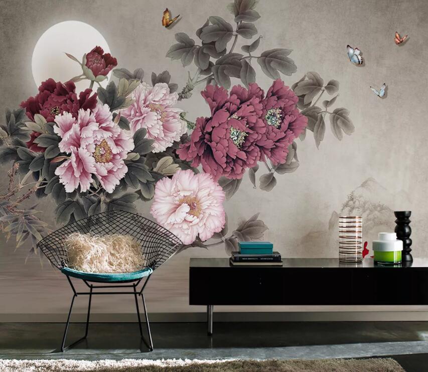 3D Flower Moon 1437 Wall Murals Wallpaper AJ Wallpaper 2 