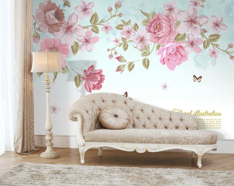 3D Flower Butterfly 1378 Wall Murals Wallpaper AJ Wallpaper 2 