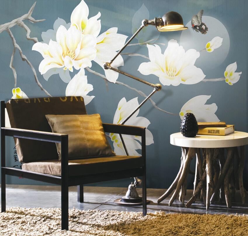 3D White Flowers 1421 Wall Murals Wallpaper AJ Wallpaper 2 