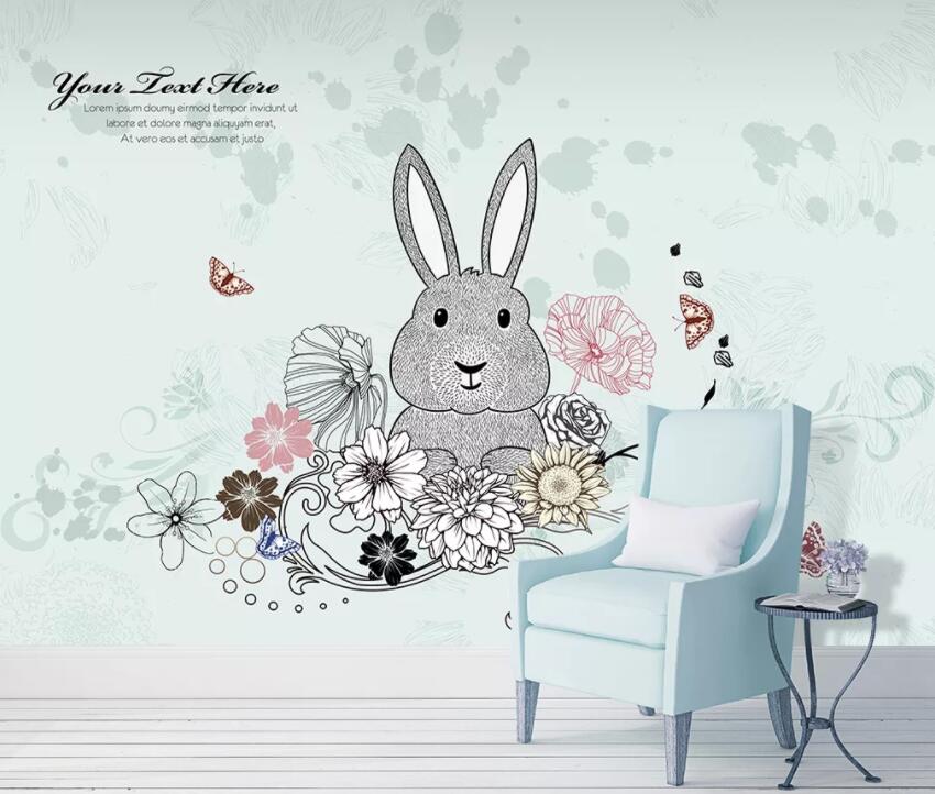 3D Cute Rabbit 1405 Wall Murals Wallpaper AJ Wallpaper 2 