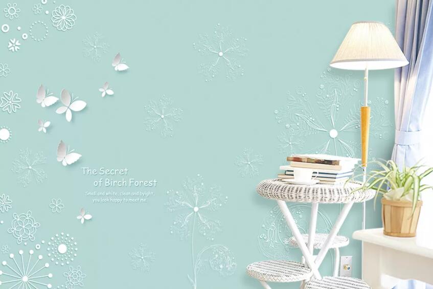 3D White Butterfly 1393 Wall Murals Wallpaper AJ Wallpaper 2 